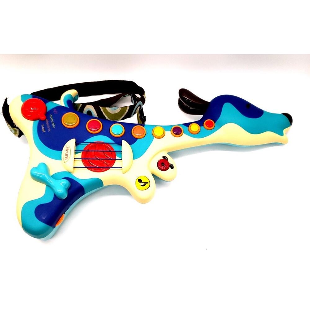 B. Toys B. Woofer Hound Musical Blue Dog Guitar 3 Play Modes With Strap Works